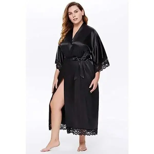 Bride Robe with Lace Sleeves White Boudoir Lace Bridal Robe Long Wedding Kimono Robe for Women Bridesmaid Dressing Gown