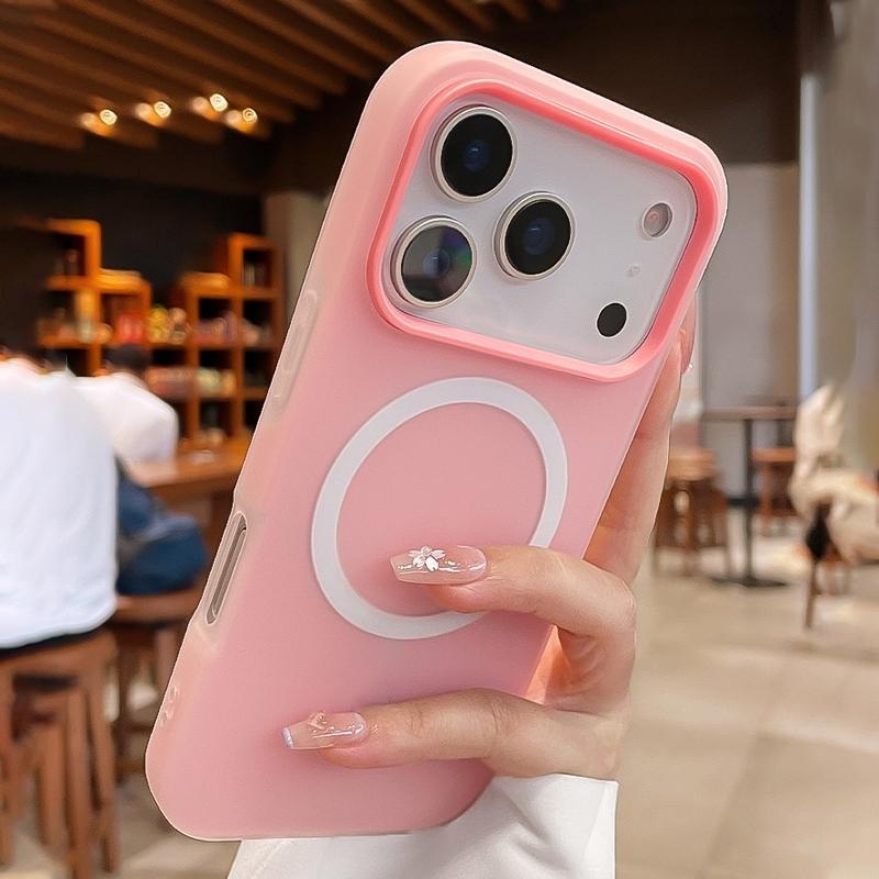 Phone Case - Luxury Candy-Colored 2-In-1 Magnetic Phone Case Compatible for Iphone 17 Pro Max, Air 16, 15, 14, 13, 12 Pro Max Plus Protective Cover, Frosted Soft Shell with Magnetic Wireless Charging, Shockproof Back Cover for 17 Pro Max