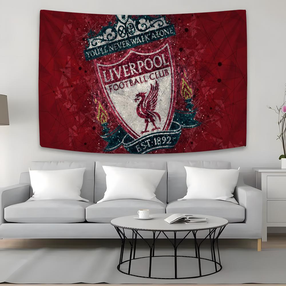 English Premier League L-Liverpool FC Tapestry Background Hanging Cloth Bedroom Room Decor Aesthetic Tapestry Wall Party