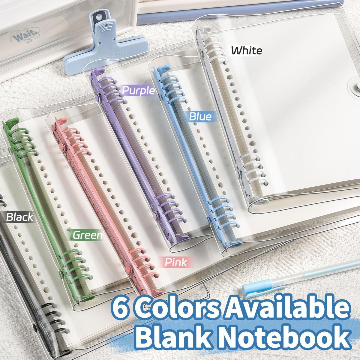 A5 Transparent Loose Leaf Notebook for Intensive Study, Detachable Ring System, Clear Cover, Ideal for Exam Preparation