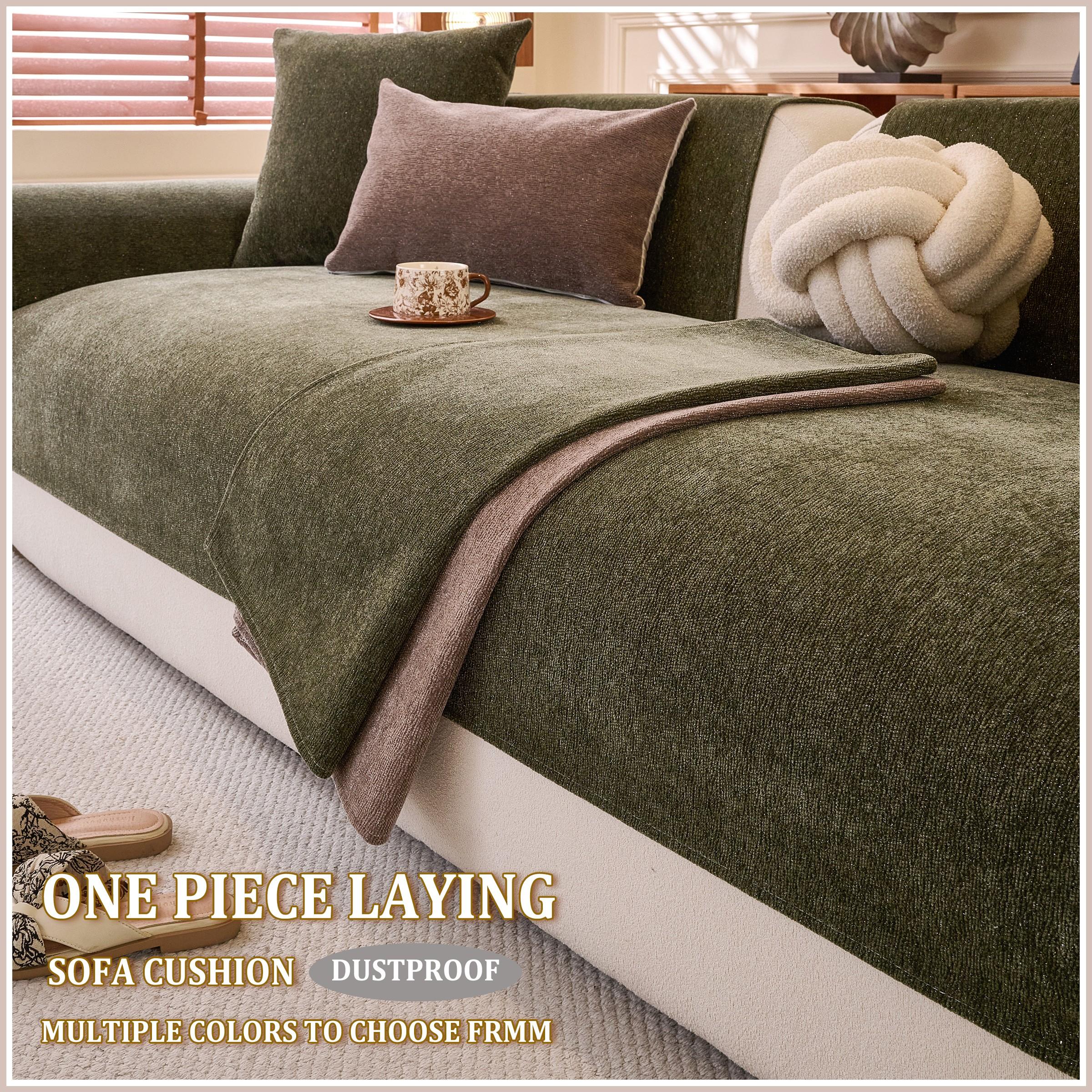Modern Soft Chenille Sofa Protector, Scratch-Resistant, Non-Slip, Fits All Sofas, Pet-Friendly, Durable, Home Decor Essential