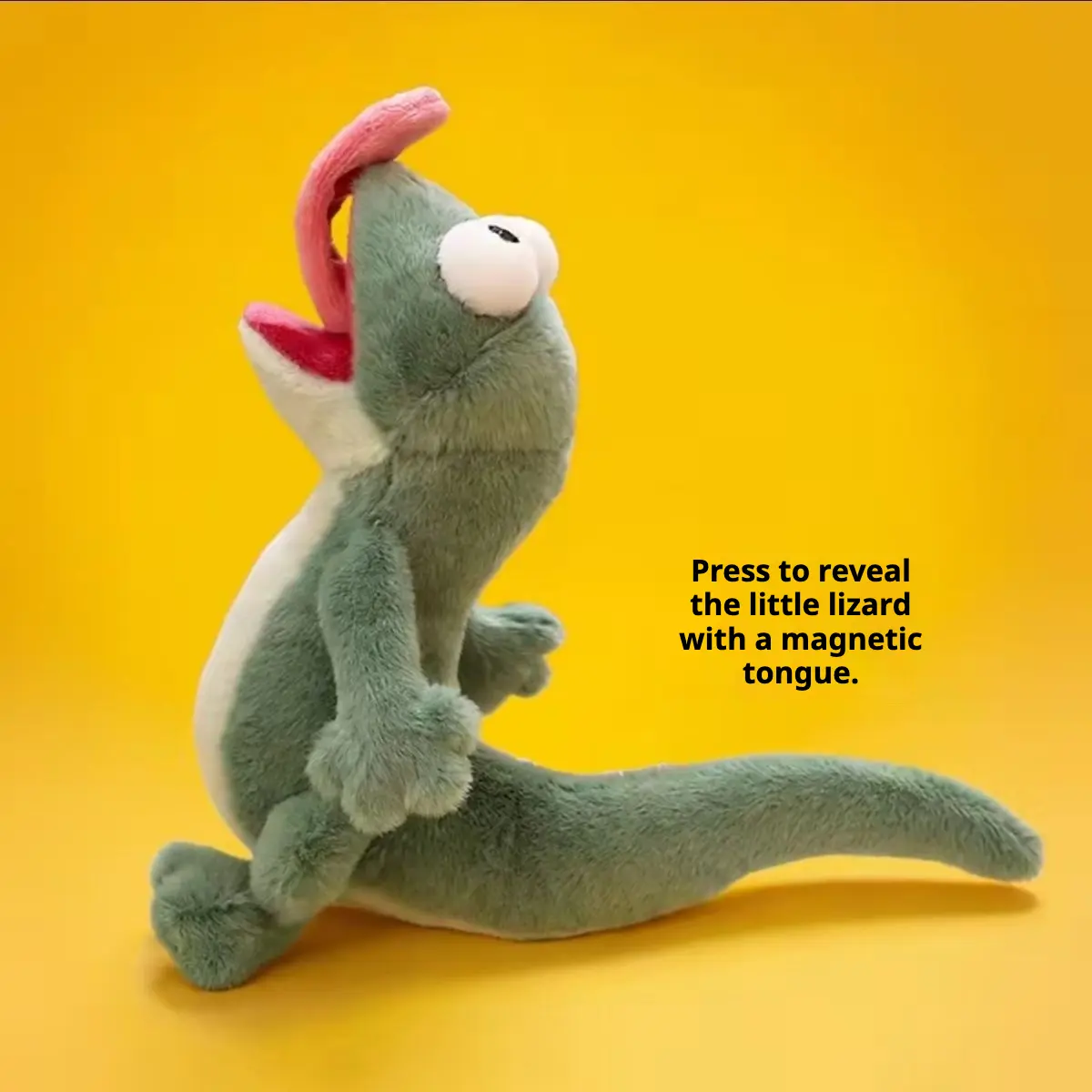 Funny Tongue Out Lizard Plush Keychain, Squeeze to Make Sounds, Cute Soft Reptile Stuffed Animal Bag Charm, Magnetic Plush Desk Decor, Novelty Christmas Gift, Halloween Gift, Birthday Present, Easter Basket Stuffer, Stocking Stuffer, Cute Gifts for Kids,