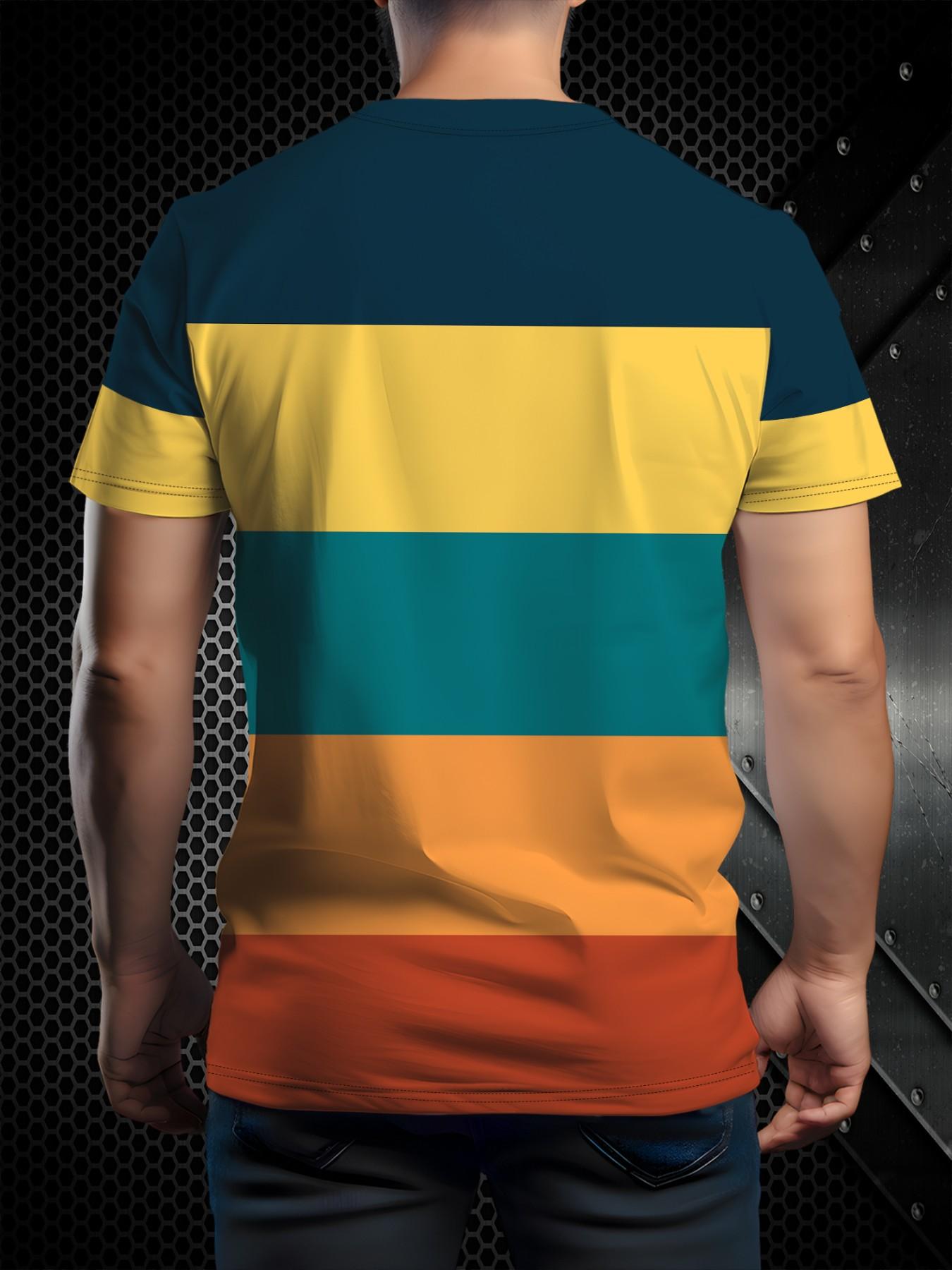 Men's Breathable Short Sleeve T-Shirt, Casual Oversized Jersey Top, All over Print, Comfortable and Stylish, Ideal for Daily Wear