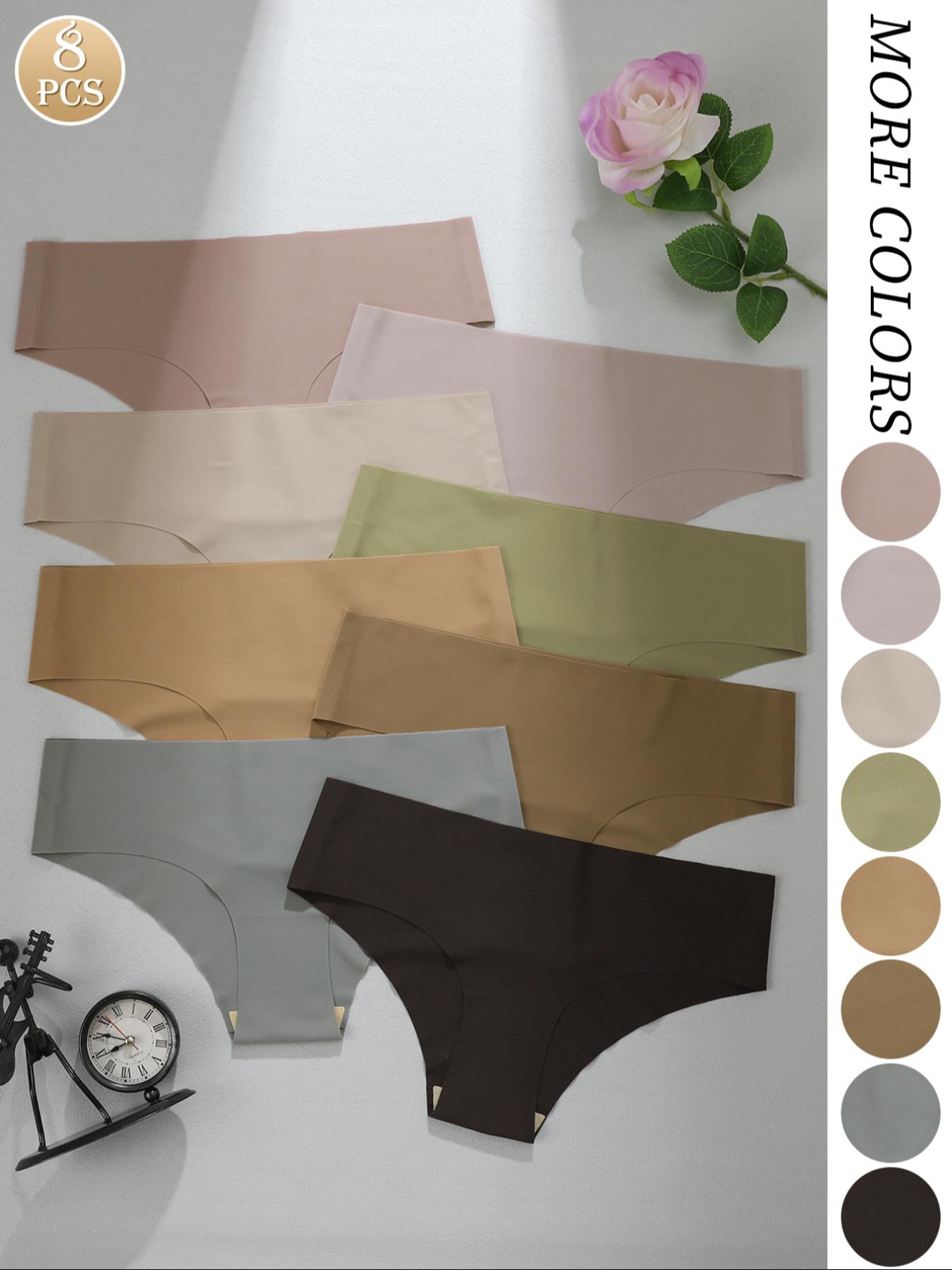 K-Pop Demon Hunter Halloween Cute & Simple Morandi Solid Color Seamless Ice Silk Triangle Underwear, Low-Waist Elastic Thin Women's Panties