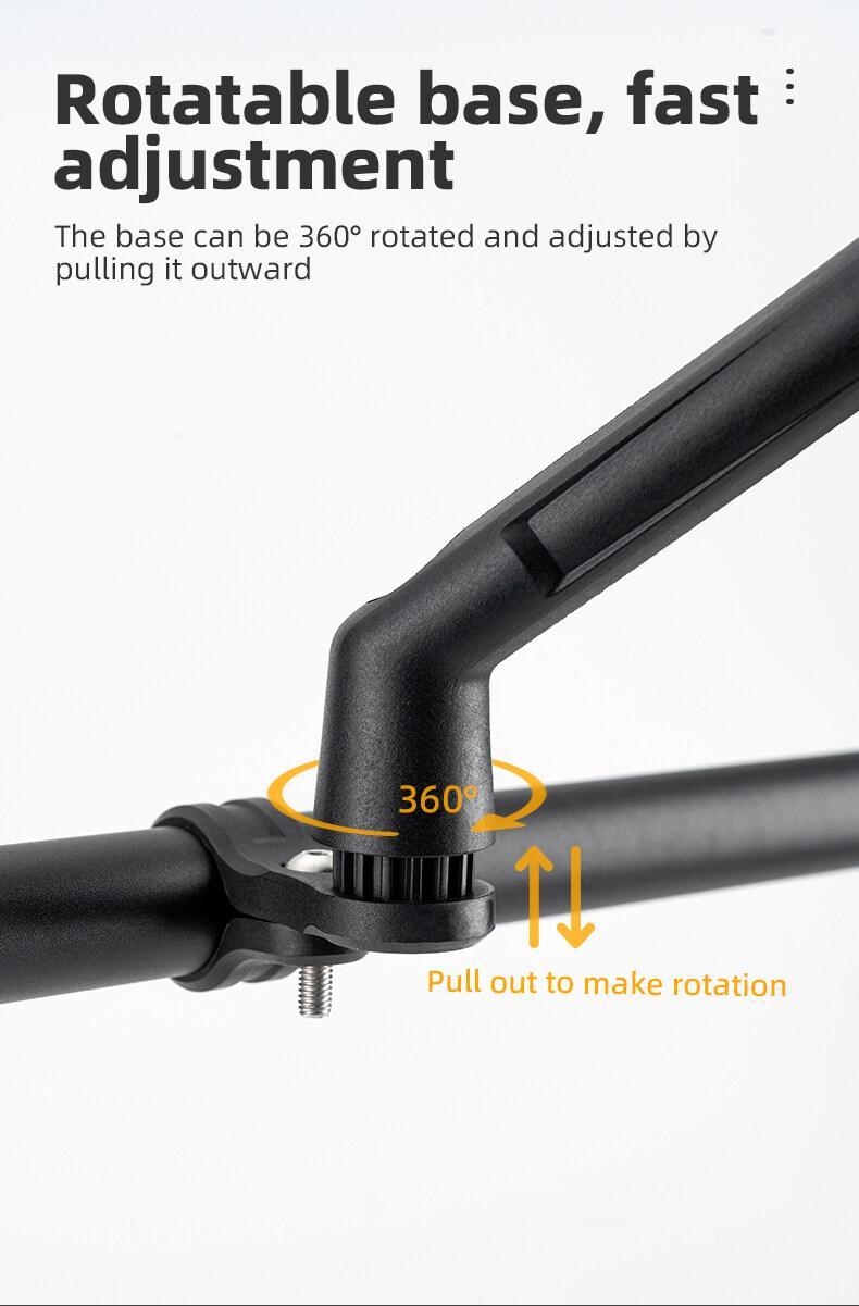 ROCKBROS Bike Mirror New Handlebar Rear View Mirror HD Anti-glare Glass Foldable with Retractable & 360 °Adjustable Lens E-bike Mirror Suitable for 21-24cm Handlebar