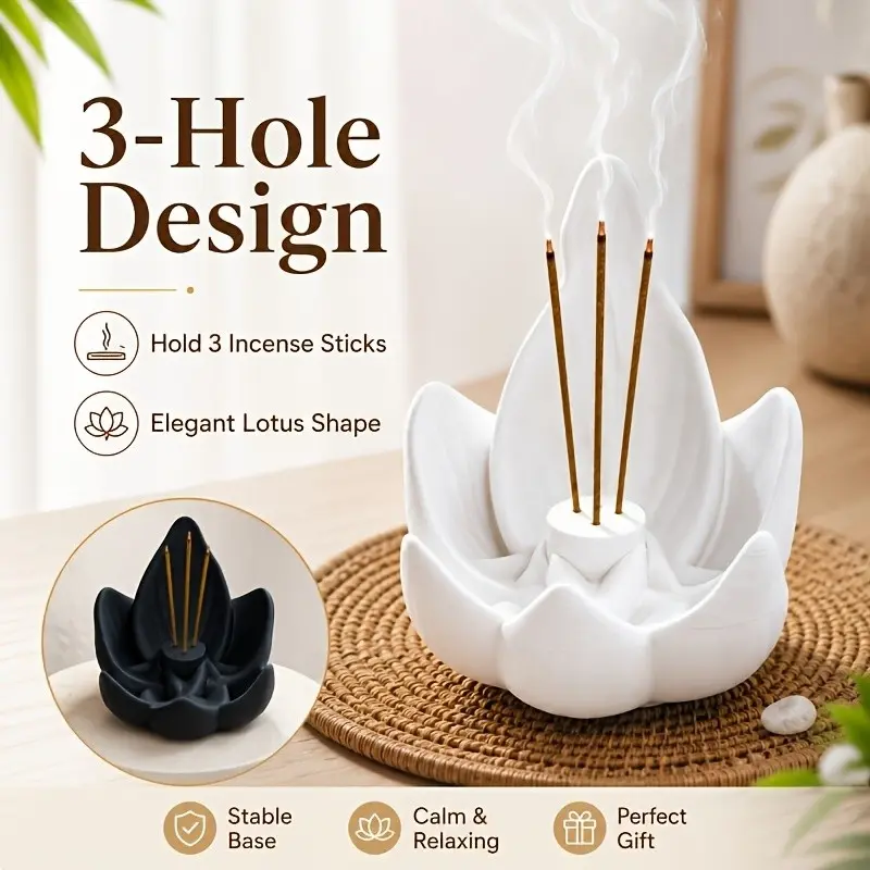 Creative Lotus Shape Aroma Diffuser, Home Fragrance Decor, Mood Regulation, Air Purification, Sleep Aid, Meditation, Yoga Essential Tool