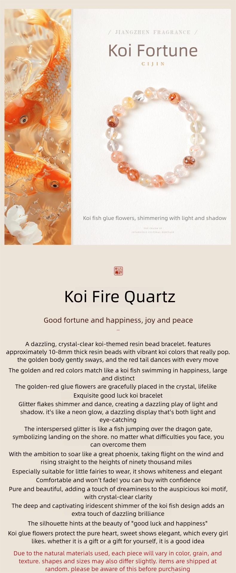 [Vast Fortune] crystal bracelet, flower agate, unisex, daily wear gift, 10mm beads natural stone, great success peace inner calm symbol