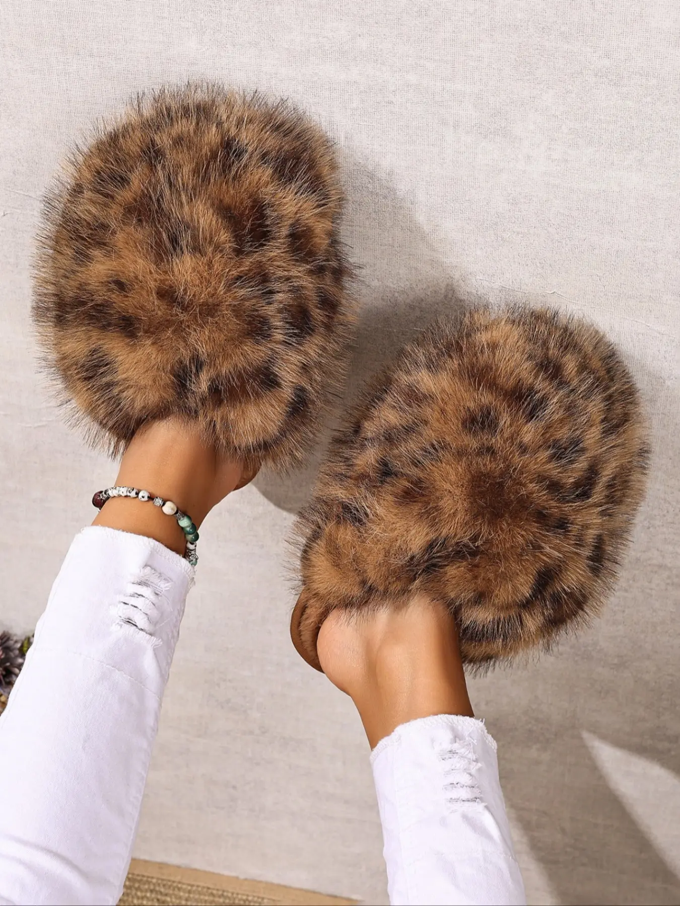 Women's Fashion Plush Home Slippers, Soft Rubber Sole, Anti-Slip Fall Winter Shoes, Cute Casual Warm Indoor Slipper