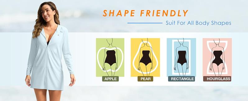 G Gradual Women's UPF 50+ Sun Protection Swim Crochet Bikini Cover Up Hoodie Long Jacket SPF Lightweight Beach Cover Ups for Women