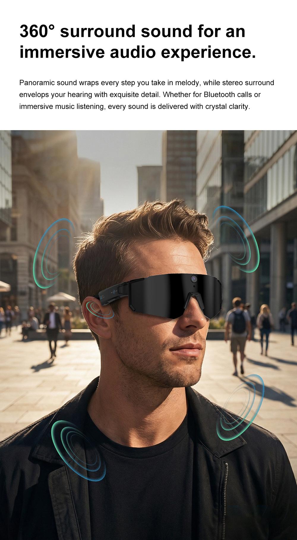 Multifunctional video camera smart sunglasses, Sunglasses with camera, 8MP lens for first-person perspective shooting, one-click recording, AI voice interaction translation and recognition, Bluetooth calling 290mAh large capacity battery