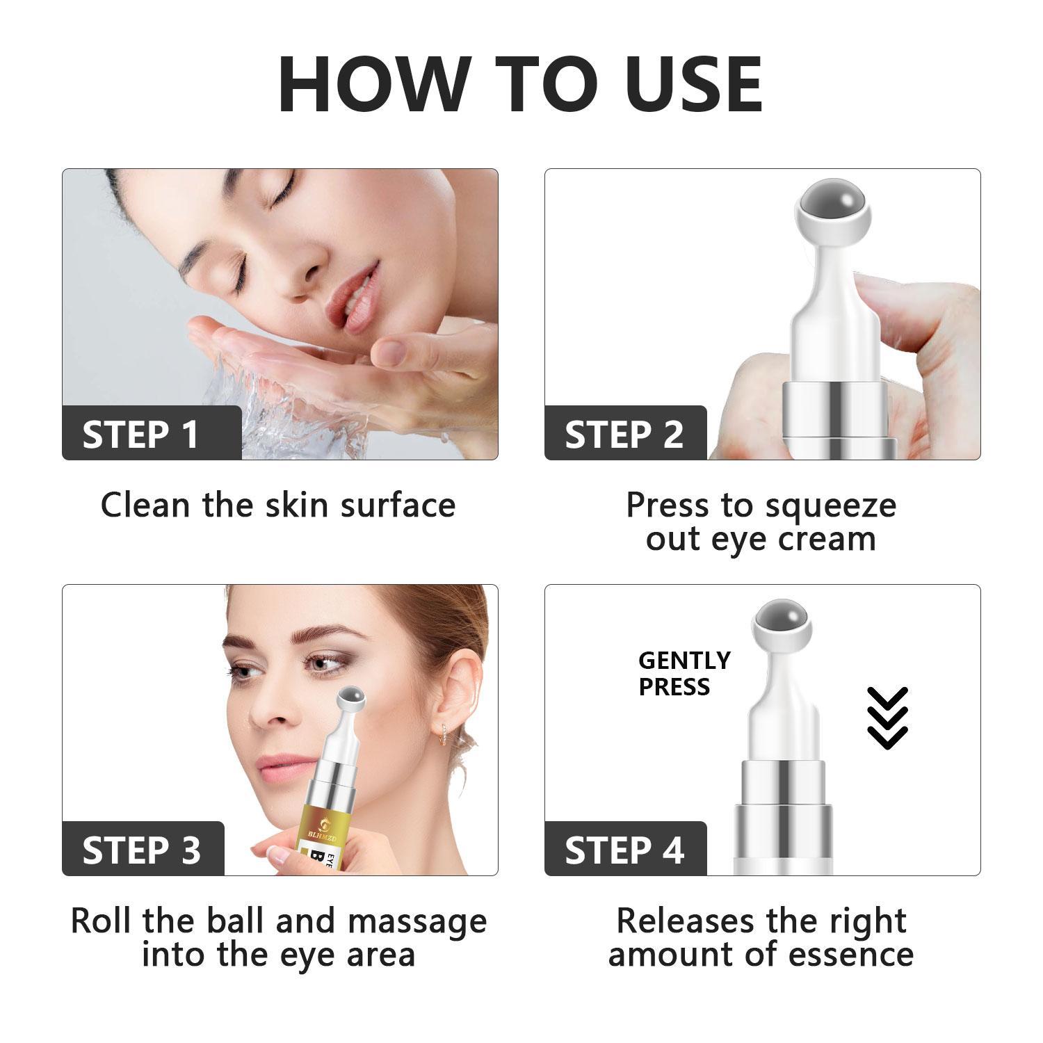 Botax Essence 2pcs, 1% Hyaluronic Acid + Caffeine Extract, Suitable for Eye Corners and Skin, Tightening Non-Dry, Eye Bag Remover, Summer Unisex, 15ML X 2