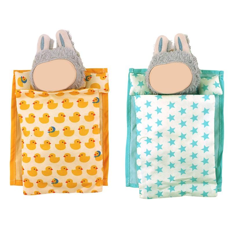 Labu Bedding Set, First & Second Generation Blind Box Pullbubu Sitting Party Doll Clothes Accessories Handmade Bedding Sheet Quilt Pillow