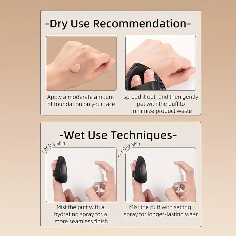 1/3 Piece Makeup Tool Set, Includes Flat Foundation Brush, Multi-Functional Wet & Dry Concealer Puff, Color Mixing Palette