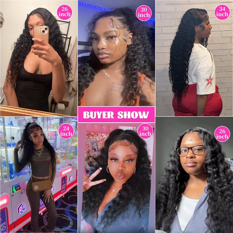 Deep Wave 13x6 Hd Curly Lace Front Human Hair Wigs Pre Plucked 13x4 Water Wave Lace Frontal Wigs For Women 180% Density
