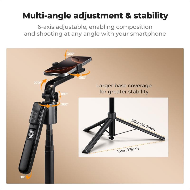 K&F CONCEPT 71" Face Tracking Tripod for iPhone, Auto Face Tracking Selfie Stick, Auto Face Tracking Tripod 360 Totation with Stand, Gesture Control, Remote Control K&F CONCEPT 71" Face Tracking Tripod for iPhone, Auto Face Tracking Selfie Stick, Auto Face Tracking Tripod 360 Totation with Stand, Gesture Control, Remote Control