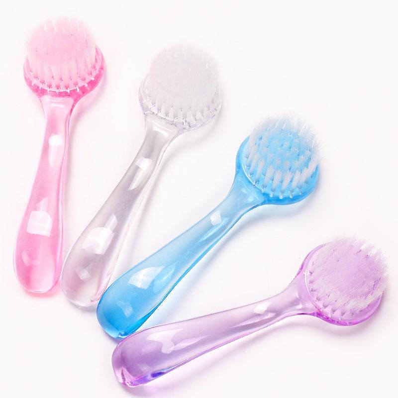 1pc/4Pcs Round Head Acrylic Nail Dust Brush With Cap Professional Manicure Pedicure Powder Cleaning Tools