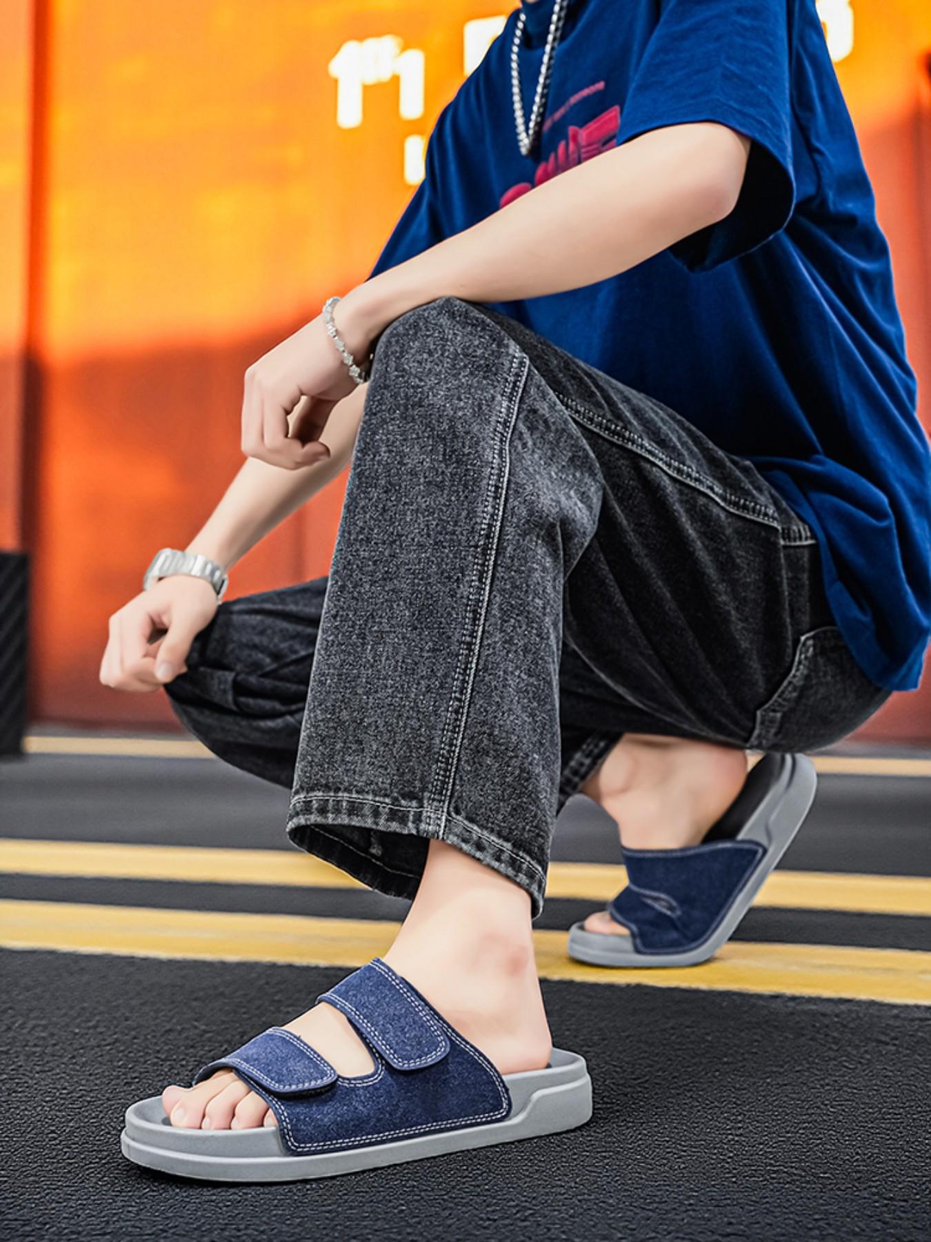 Unisex Faux Fur Slip-On Sandals, Soft Sole Beach Shoes for Summer, Casual Outdoor Footwear, Comfortable & Stylish Design