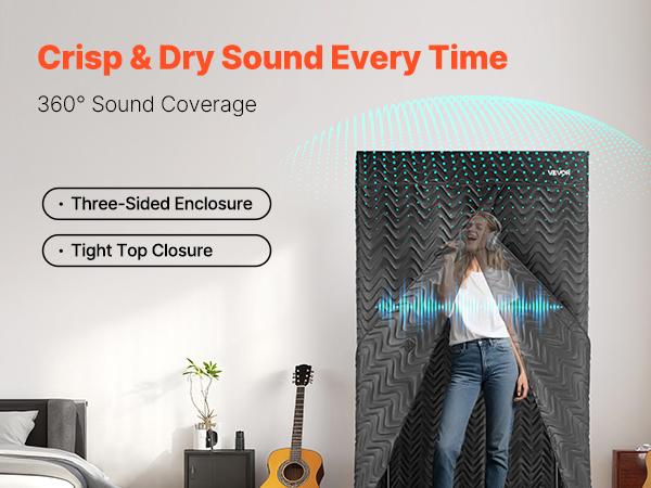 Summervibes VEVOR 6.56 ft Portable Vocal Booth Pro-Grade Recording Studio for Echo-Free Vocals