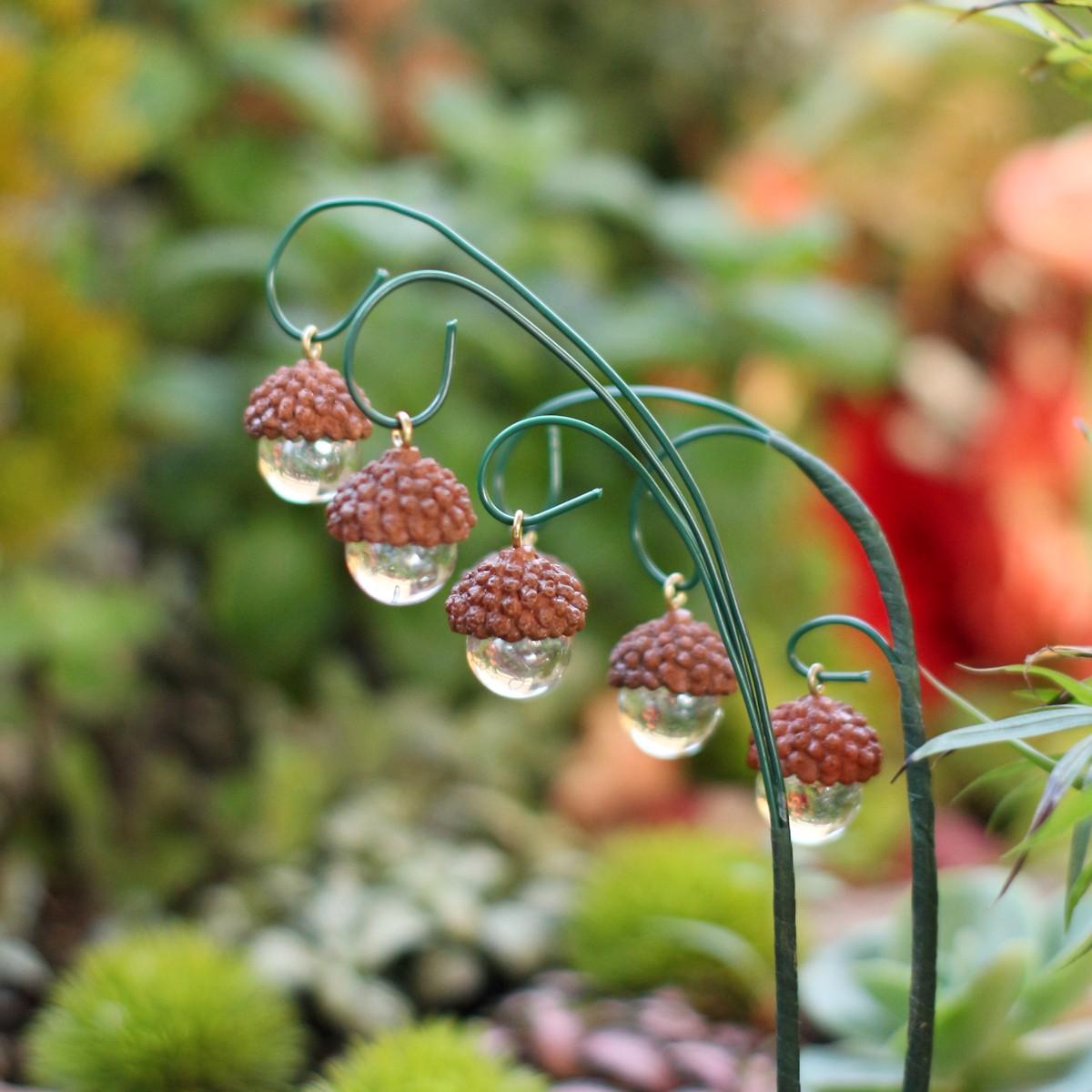 9 Piece Resin Acorn Hanging Decor Set, Fairy Garden Outdoor Decorative Accessories, Miniature Statue Decorations, Micro Landscape, Bonsai Craft Decoration, Garden Sculptures, Home Decor