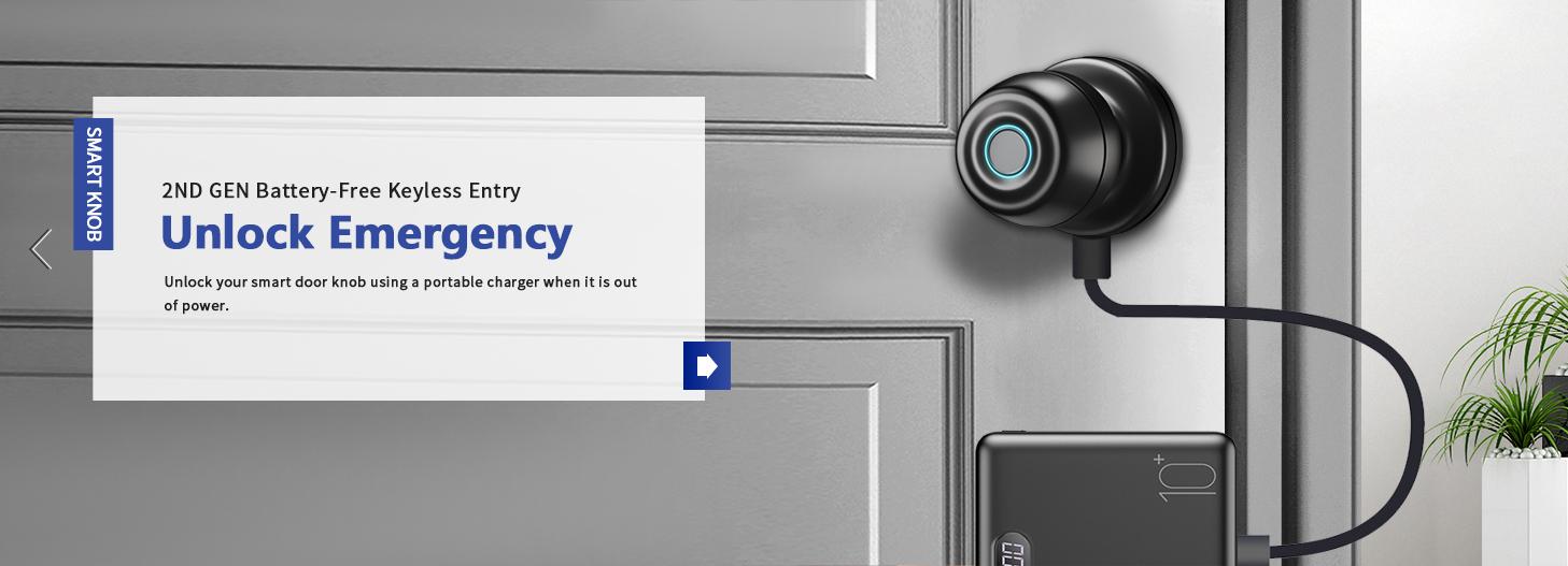 Valentine's Day Gift Fingerprint Door Lock, Smart Door Knob, Biometric Door knob with App Control, Easy to Install, Replaceable Battery, Up to 100 Thumbs, Suitable for Bedrooms, Cloakroom, Garage, Offices, Hotel-Black FathersDayGift