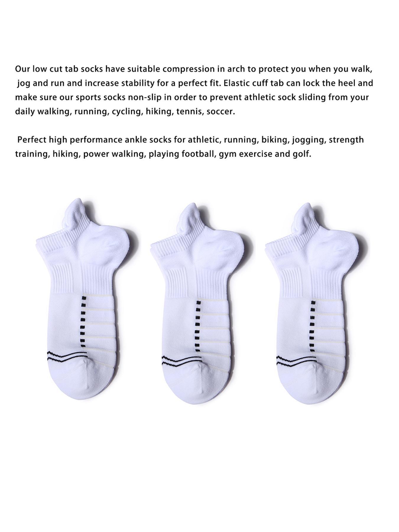10/20Pairs Women's Compression Running Socks,  Ankle Support Sports Socks, Low Cut Cushioned Athletic Socks, Track Socks for Comfort & Performance