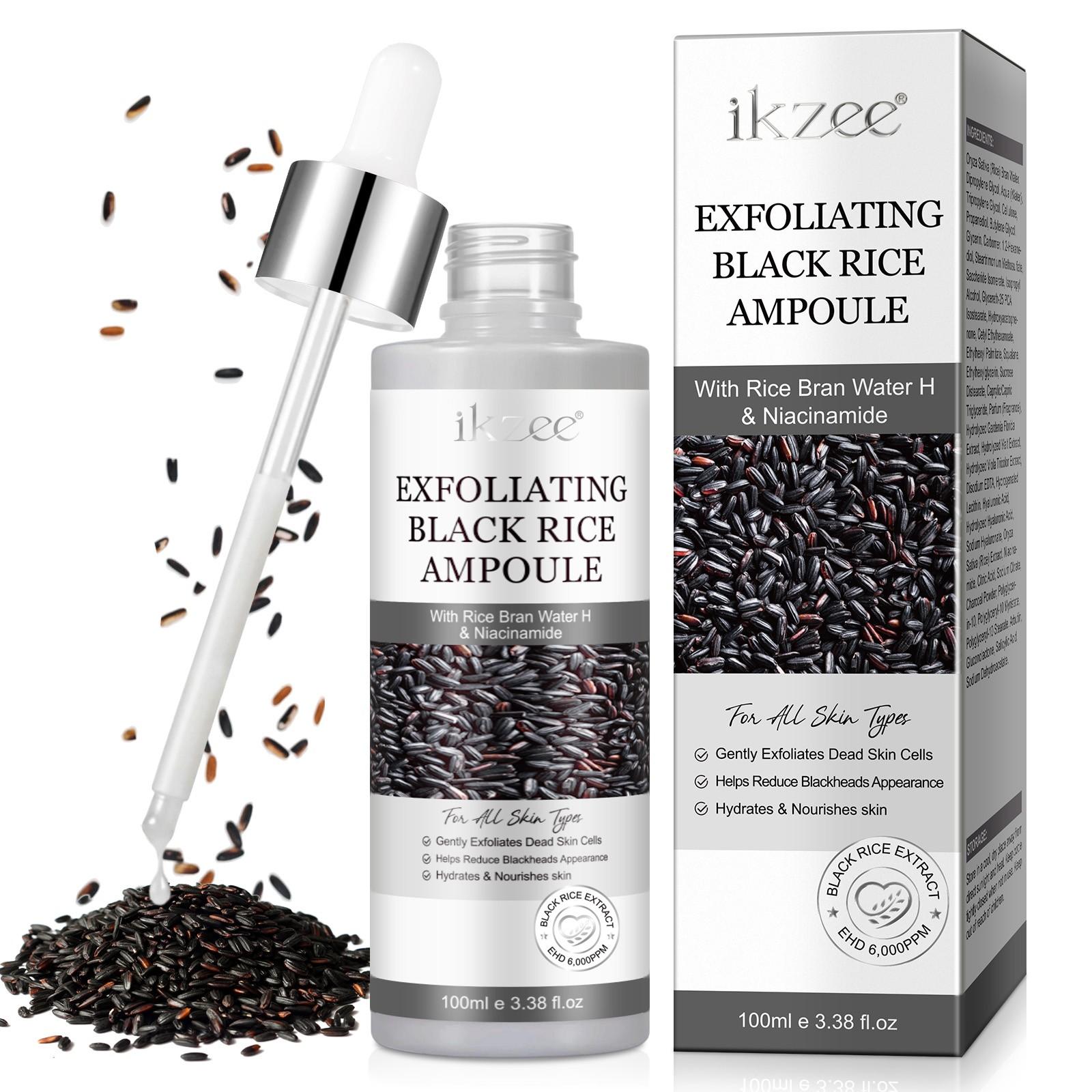 ikzee Fermented Rice Exfoliating Essence: A rice-based exfoliating formula designed to brighten and hydrate the skin. This gentle exfoliator is suitable for all skin types and helps reveal a healthy, radiant glow.