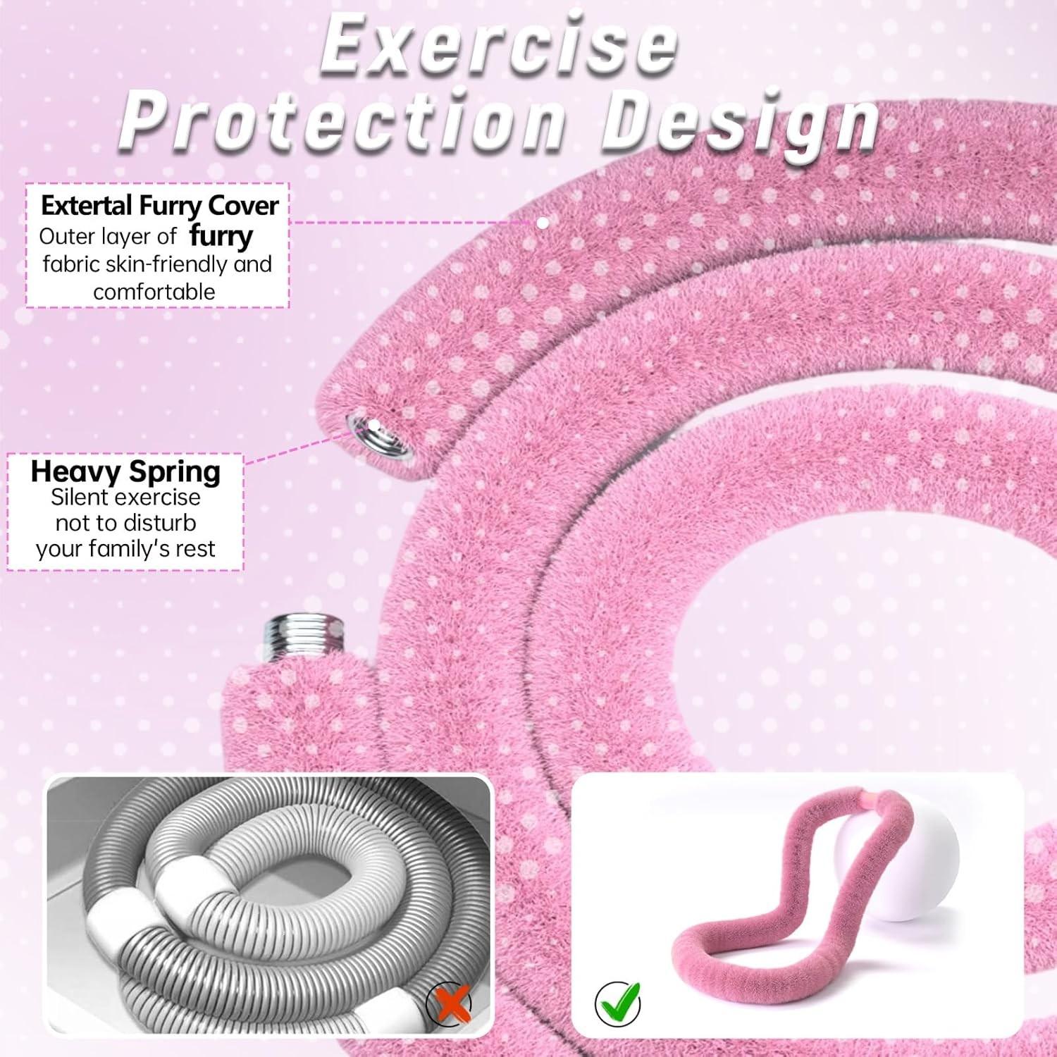 3.3 lbs soft spring weighted fitness hoop for adults, designed for core muscle training and core workouts. Portable slimming fitness equipment suitable for adults' at-home core training.