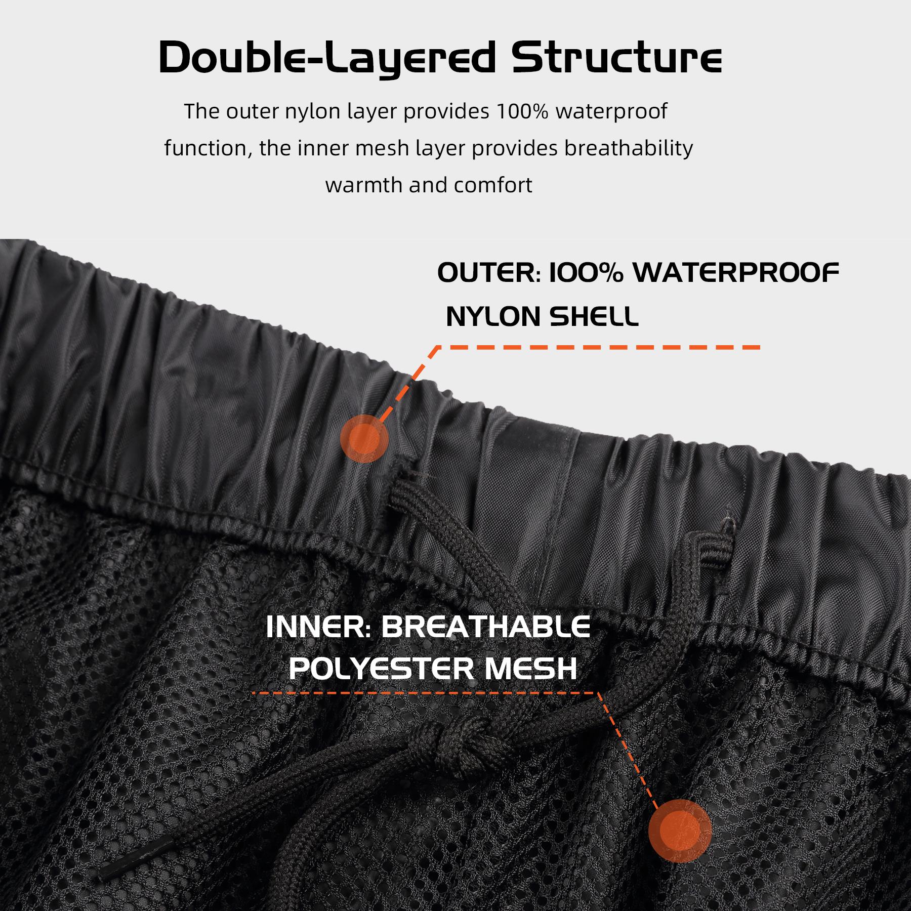 【RODEEL】723 Waterproof Pants Men Lightweight Breathable Rainproof Bottoms Durable Rain Trousers Weatherproof Rainwear For Outdoor Sports Hiking Camping Fishing Boating Car Washing Construction Roofing Landscaping Gardening Workwear, Holiday Gift