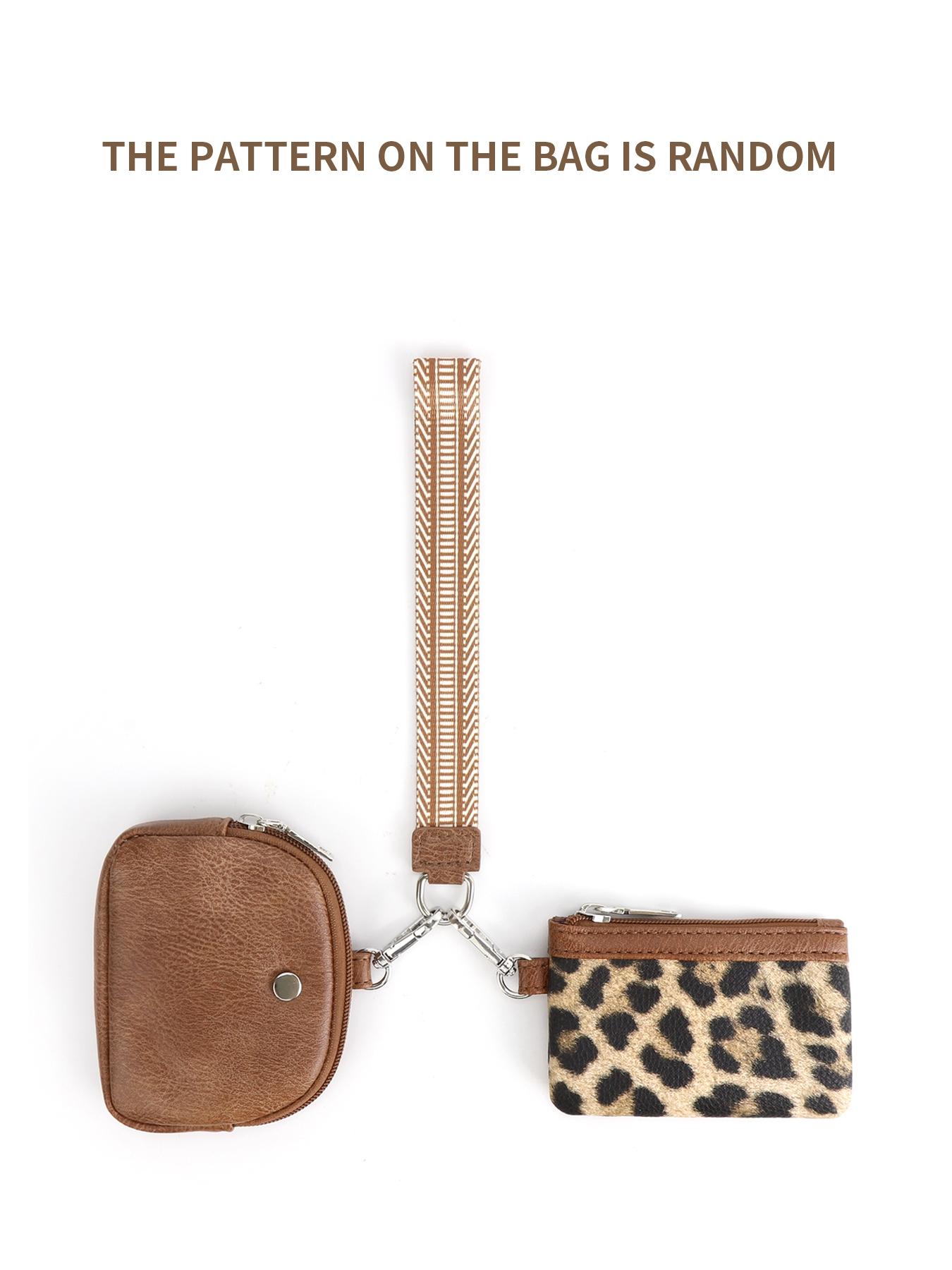 Women's Cute Leopard Print Zipper Short Wallet, Trendy Versatile Wristlet Wallet, Fashionable All-match Versatile Coin Purse for Daily Use, Stylish Wallet