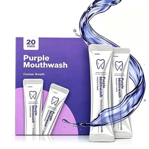 Mouthwash - Sachets 20 Pack -Alcohol Free - Vegan Mint Freshens Breath · Portable · Travel Mouthwash Packets · Oral Care Product · Perfect Gift Choice