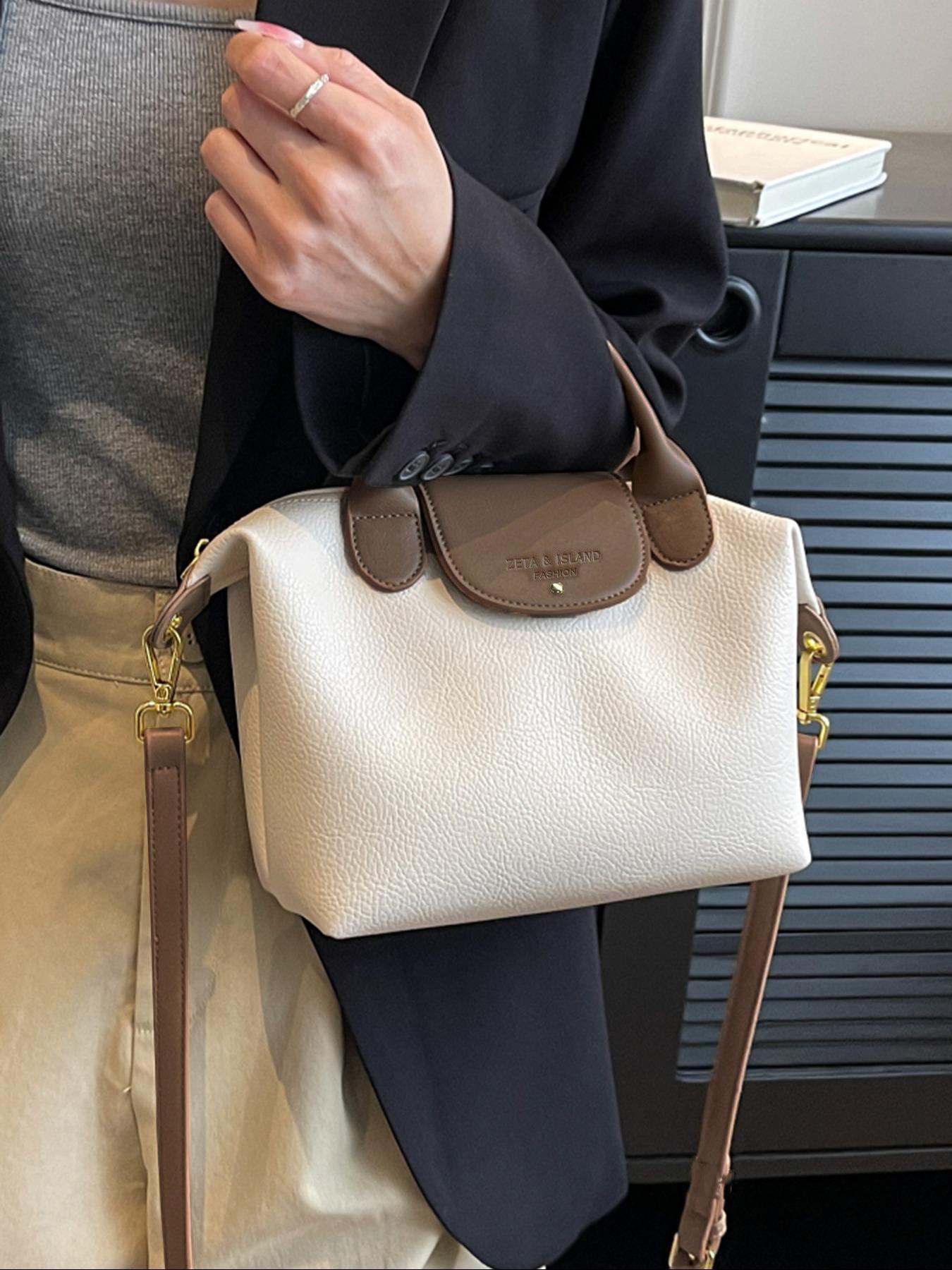 Women's Elegant Solid Color Handbag, Fashionable PU Leather Zipper Shoulder Bag for Daily Use, 2025 Fall & Winter Trendy High-quality Commuting Bag, Versatile PU Tote Satchel, Commuter Bag, Crossbody Shoulder Handbag