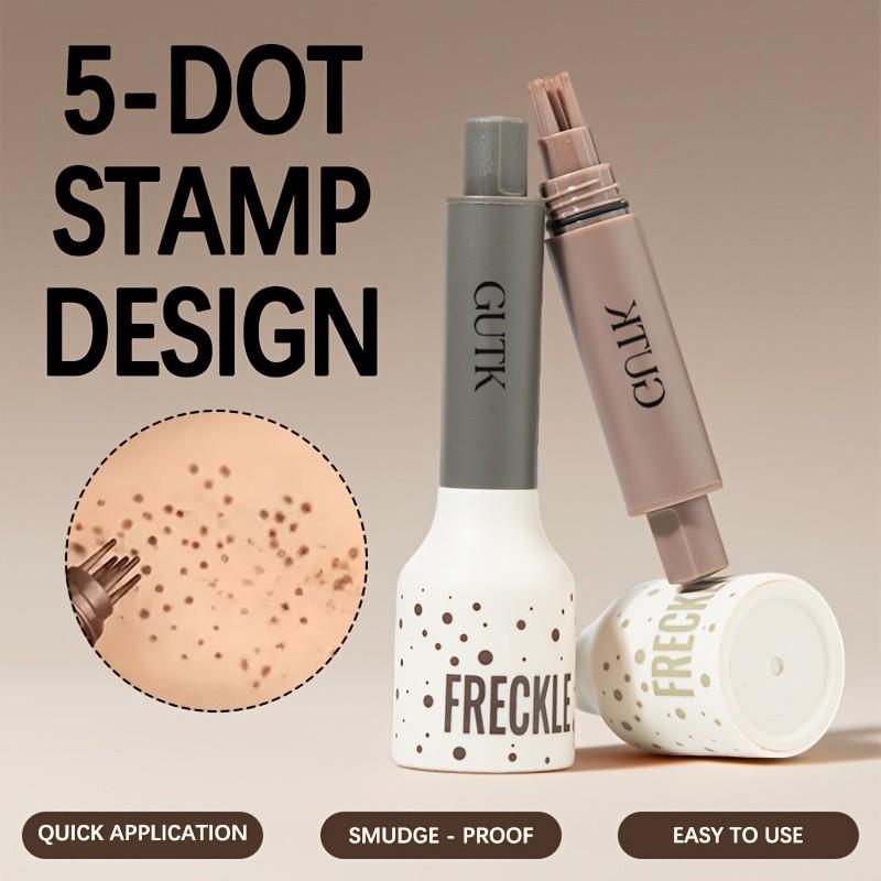 Waterproof Freckle Stamp Pen, 5-Point Natural Fake Freckles Makeup Pen, Quick-Dry & Smudge-Proof Long-Wear, Skin-Friendly Formula, Easy to Create Realistic Freckle Look, 4 Vibrant Shades for All Skin Tones