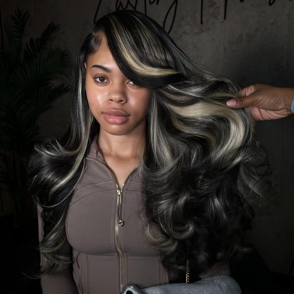 12A Blonde Highlight Wig Human Hair 13X4 13x6 Body Wave Lace Frontal Human Hair Wigs Pre plucked 180% Density  Pre-Plucked Transparent Lace Frontal Human Hair for Women SpringStatements