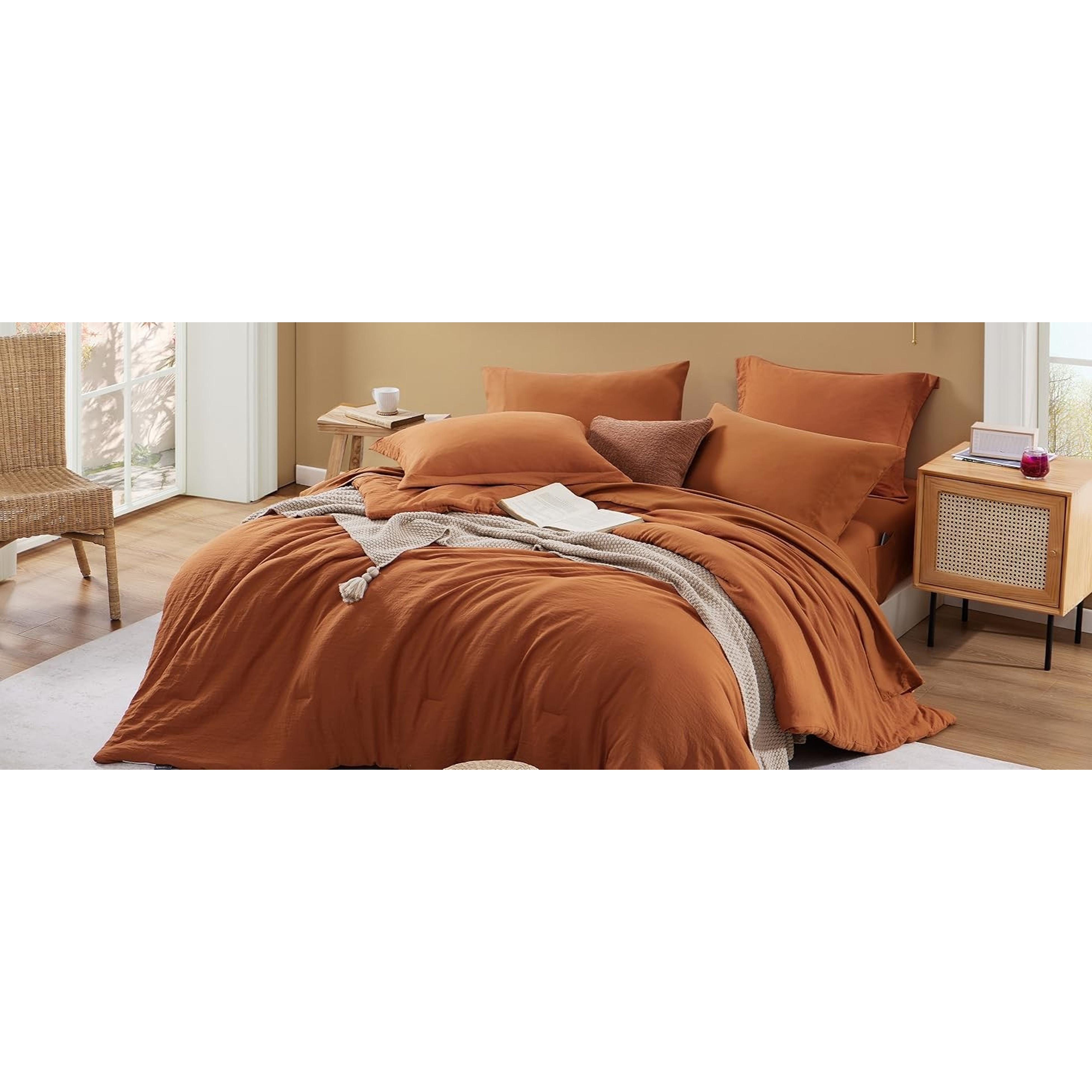 Queen Comforter Set-7 Pieces Soft Prewashed Bed in a Bag Queen Bedding Sets | All Season Comforter with Sheets, Pillow Shams & Pillowcases, Sage Green