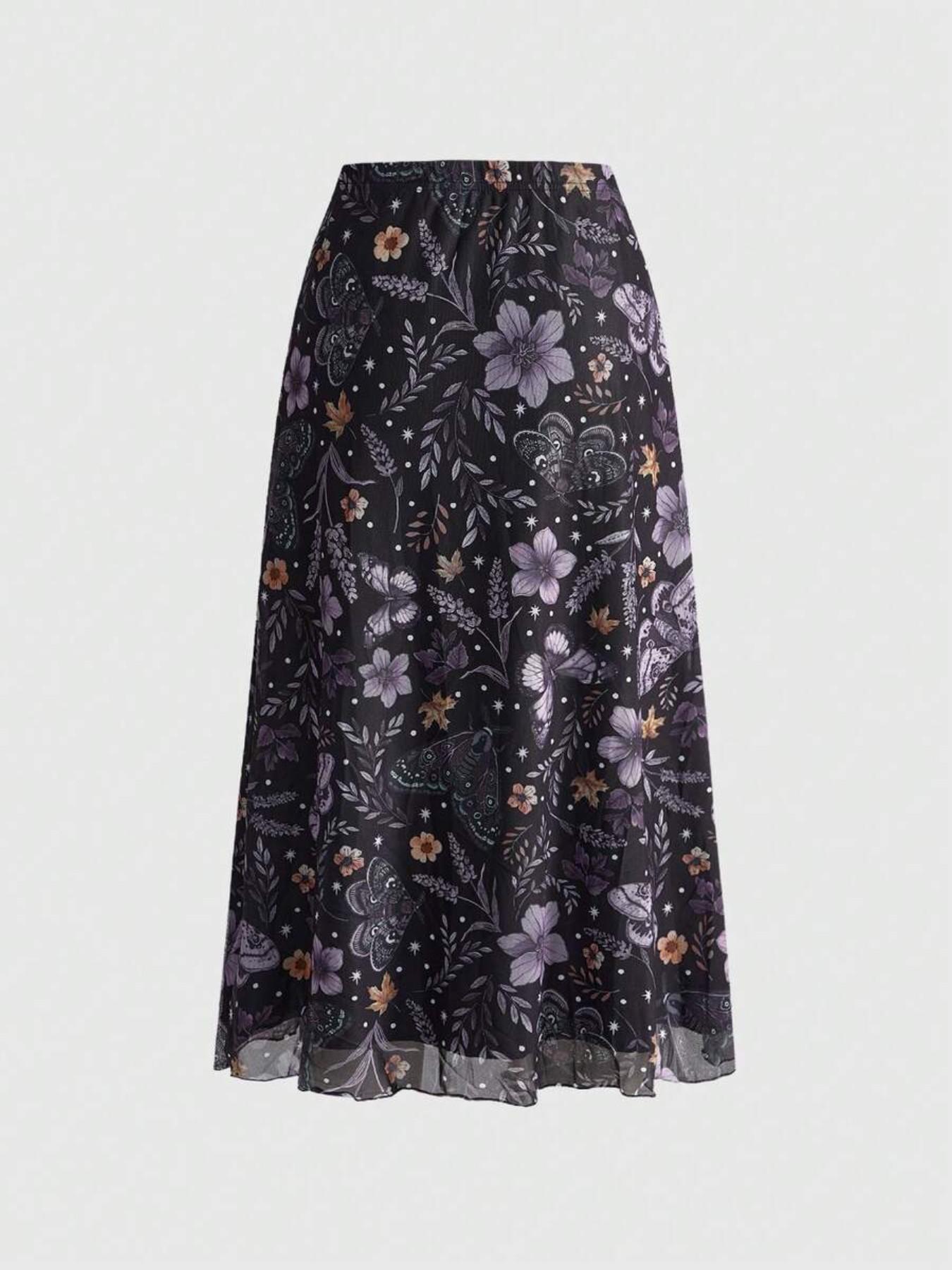 Women's Gothic Bat Moth Butterfly Spider Skull Moon Pumpkin Print A-Line Punk Mini Skirt, Womenswear Autumn Winter Natural Style Party Dress Fit