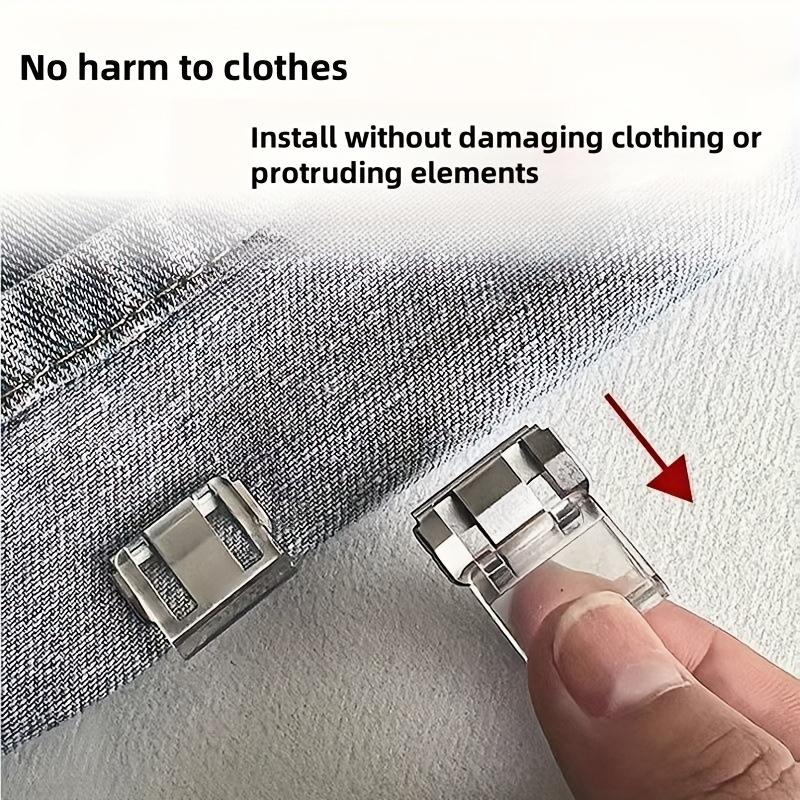 Invisible Pants Clips, Seamless Button Design, Anti-Slip & Non-Binding, Durable Plastic, Easy Installation, Closet Must-Have, Travel Essential, Adjustable Buttons