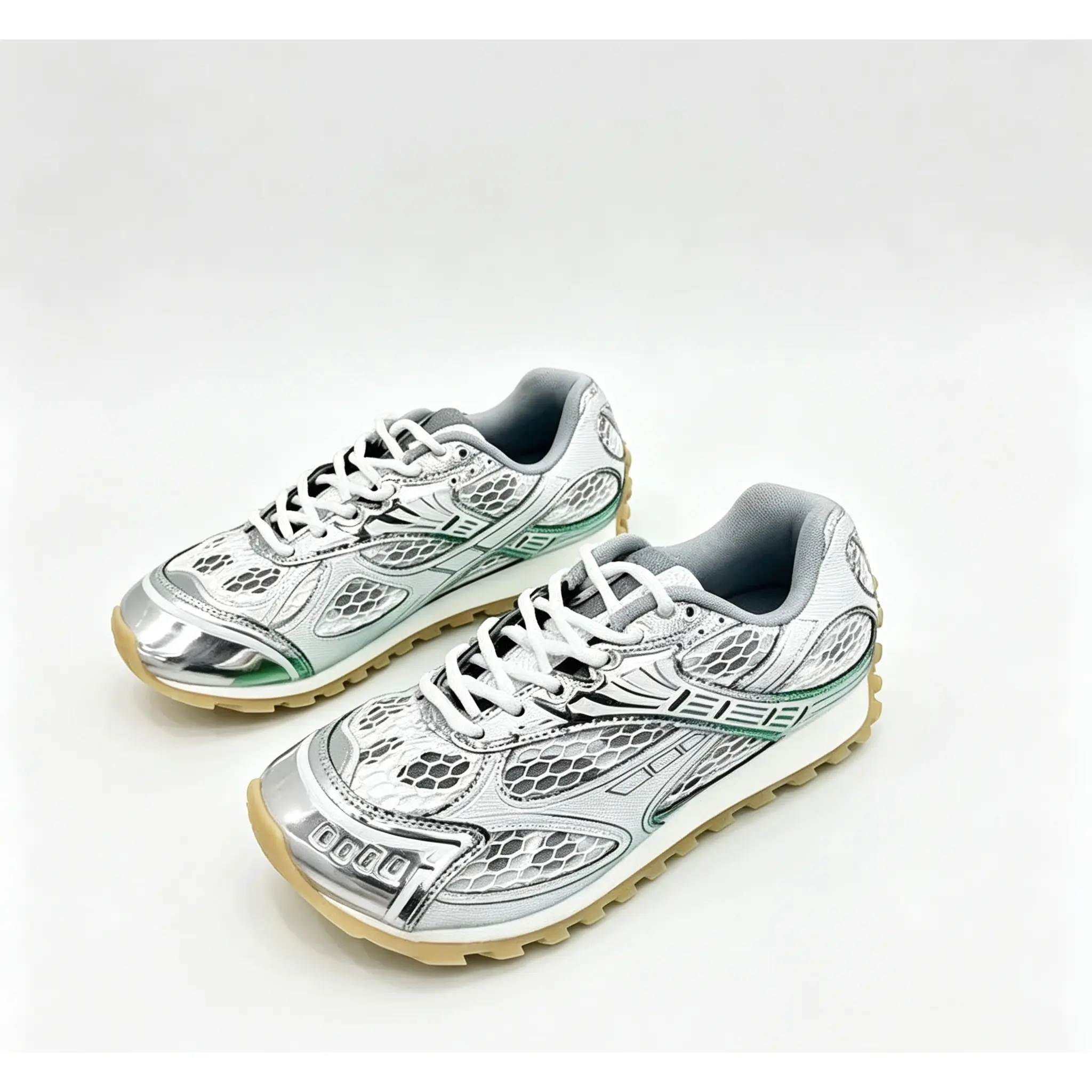Unisex Y2K Mesh Retro Running Sneakers, Metallic Panel Breathable Trail Shoes, Serrated Gum Rubber Outsole Low Top Lace Up Casual Trainers, Vintage Outdoor Hiking Walking Shoes Multiple Colorways