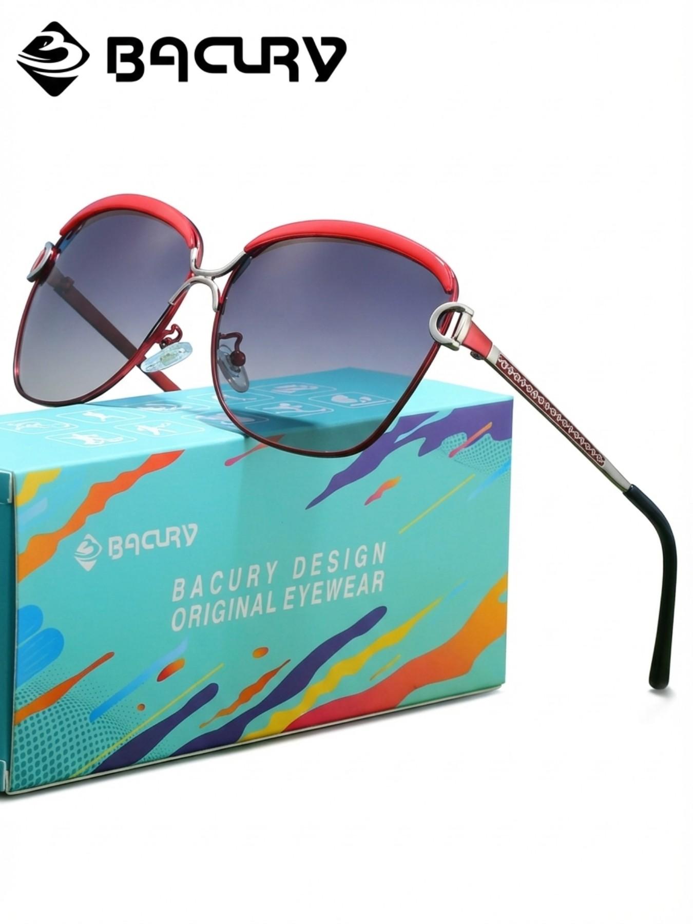 BACURY Retro Stainless Steel Polarizing Sunglasses With Square Frames, Versatile For Beach Vacations, Windproof, Dustproof, Uv Resistant Daily Travel, Driving And Hiking To Reduce Glare