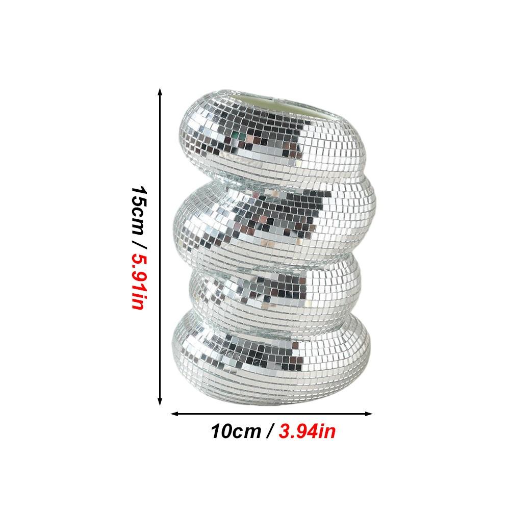 Silver Color Spiral Vase, Disco Style Decorative Vase for Flowers, Elegant Centerpiece for Home/kitchen Decoration, Stylish Floral Accessory