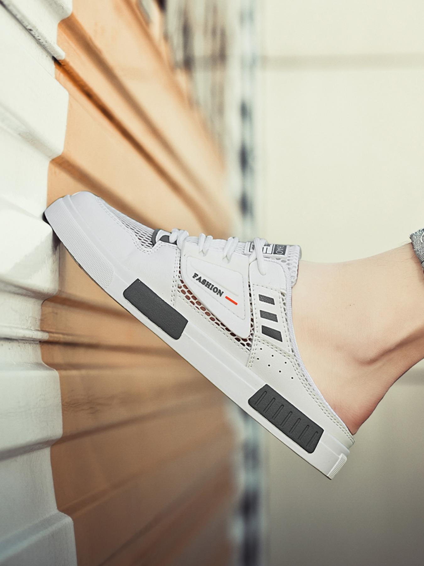 Men's Fashionable Patchwork Design Slip on Mules, Casual Comfortable Breathable Non-slip Rubber Sole Mules, Street Style Shoes for Daily Wear, Casual Shoes Clogs