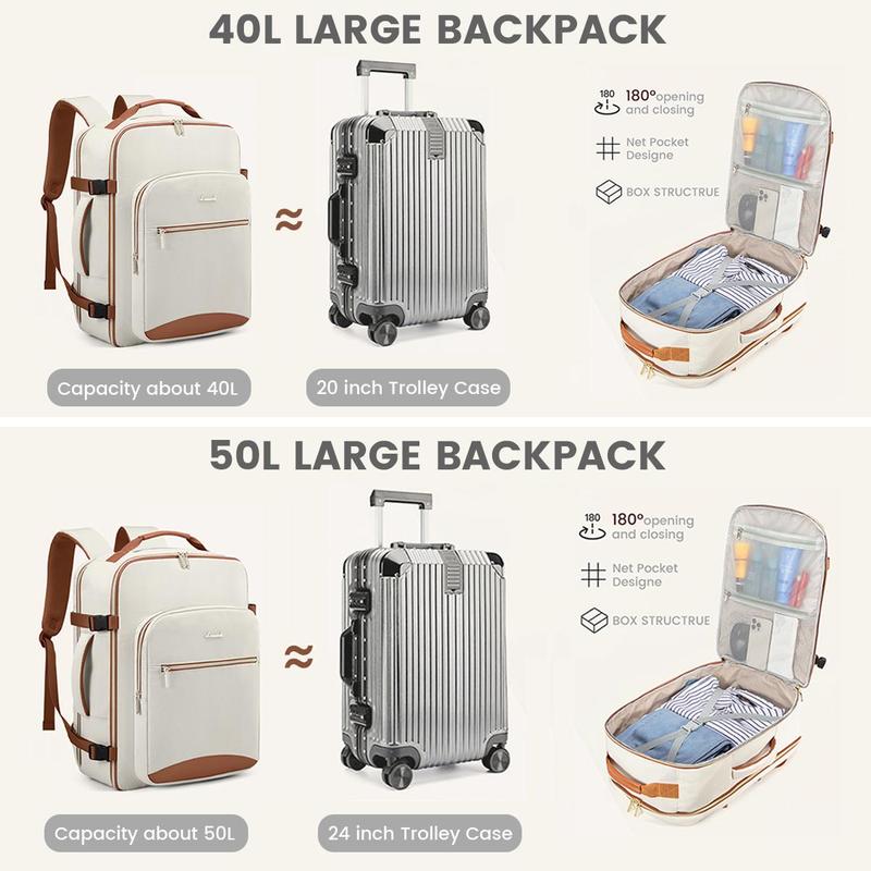 【Valentine's Day Gift】LOVEVOOK Colorblock Carry-On Travel Backpack with 3 Packing Cubes and Laptop Compartment - Personal Item, TSA-Friendly, Airline Approved Travel Bag for Hiking, Overnight, Weekend,TikTokShopJumpstartSale