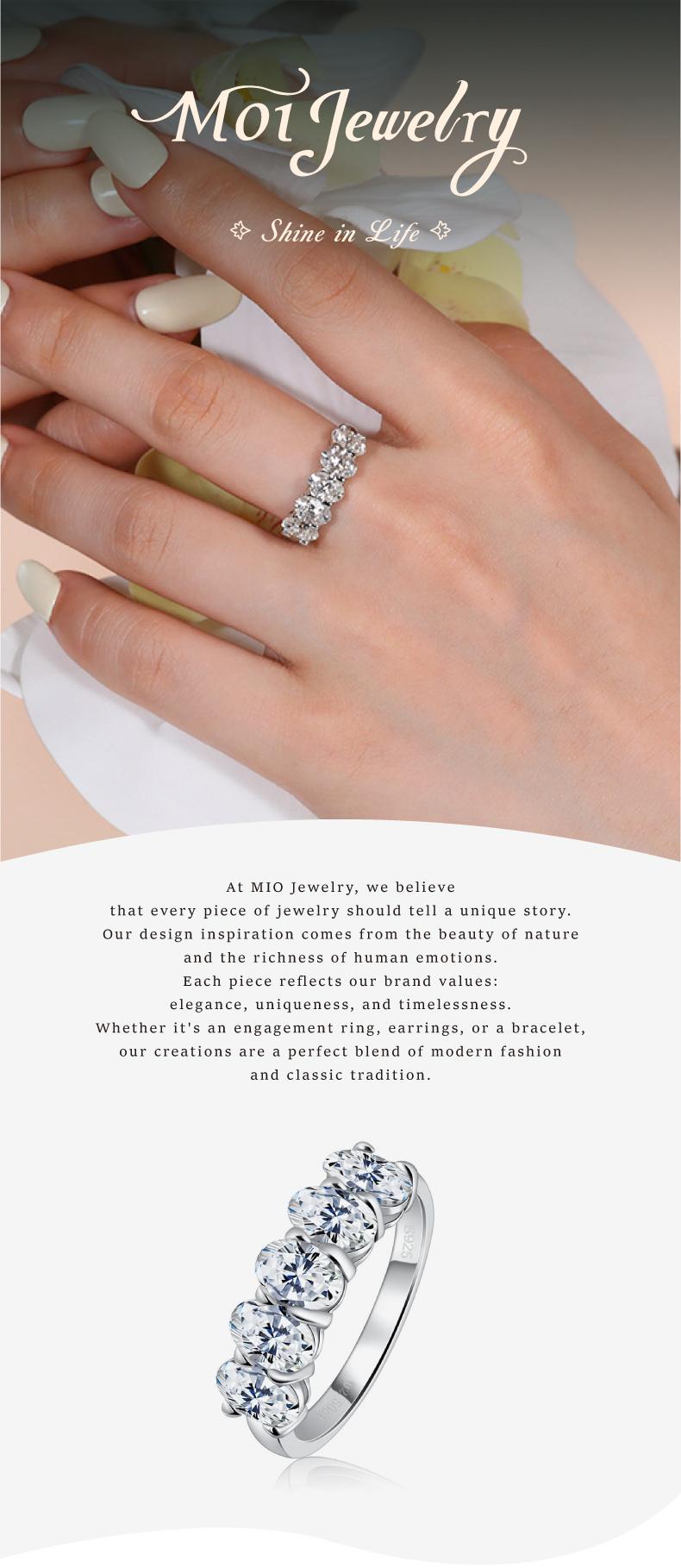 Brilliant 5-Stone Oval-Cut Synthetic Moissanite chunky Ring, Timeless s925 sterling silver Cluster Engagement Ring, Perfect Gift for Anniversary Rings