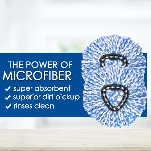 4 Packs Spin Mop Head Replacement for O Ceda Spinning EasyWring RinseClean Mop, Mop Replace Head for 2 Tank System Bucket, Microfiber, Blue