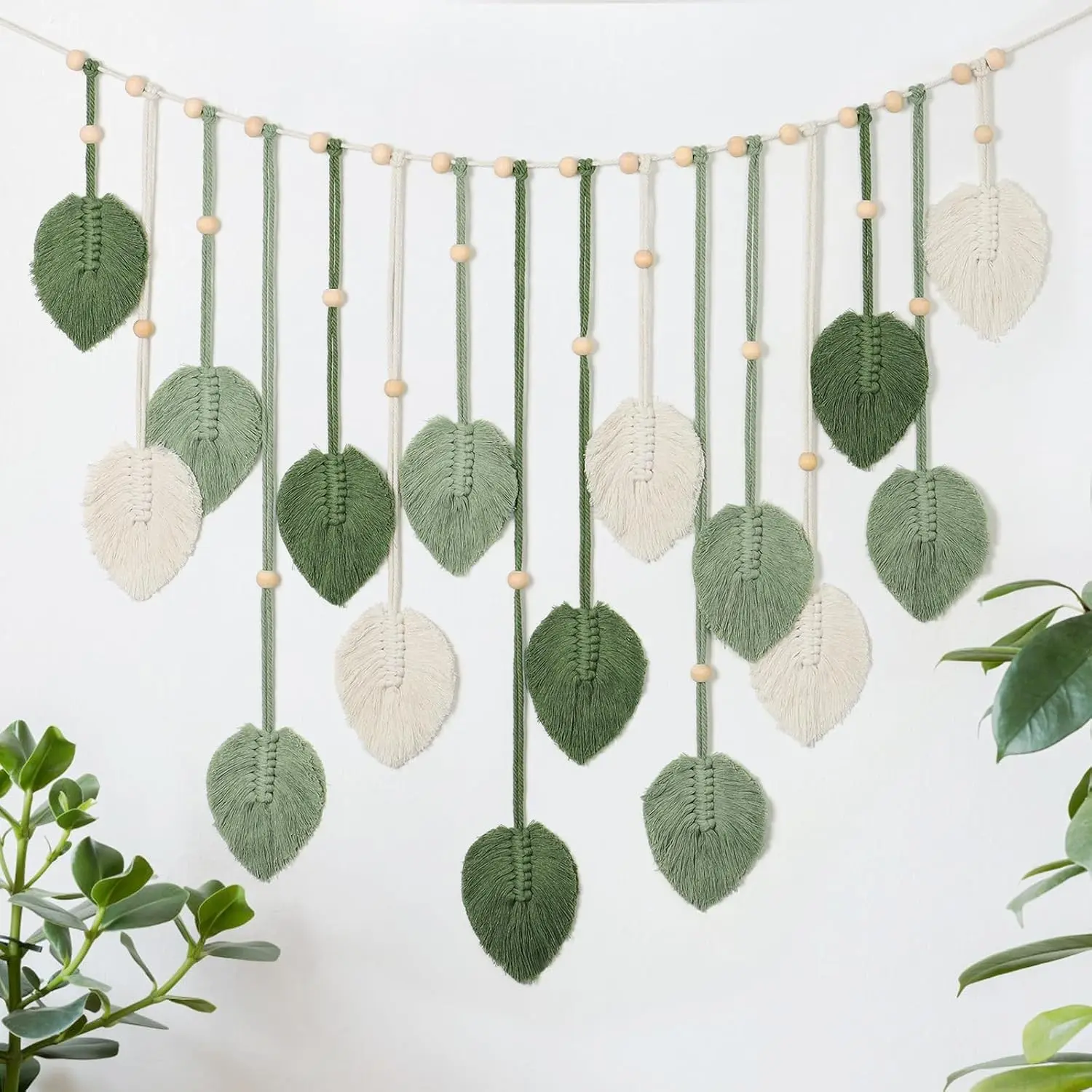 Large Macrame Leaves Wall Hanging Tapestry
