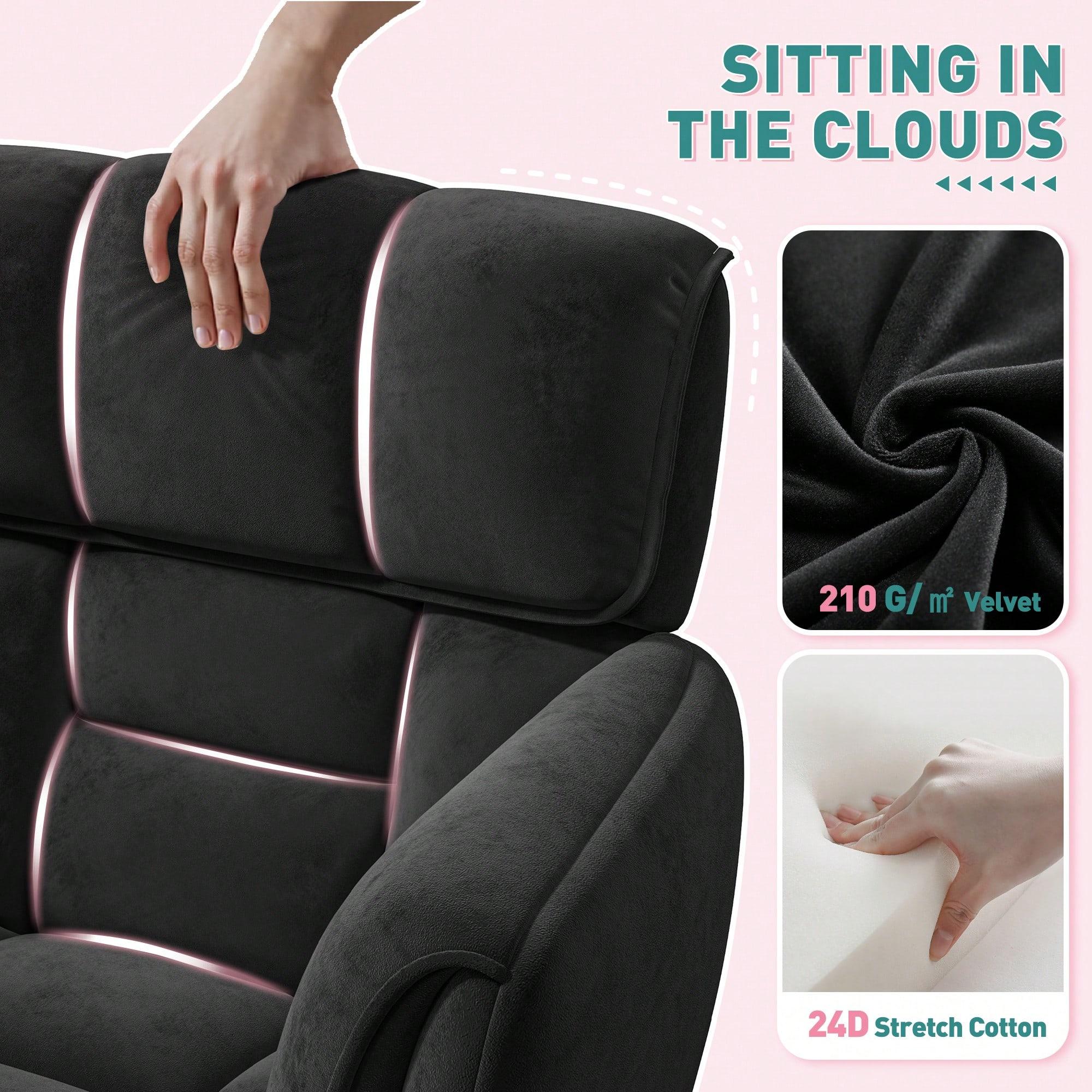 Home Office Chair With Wheels & Side Pockets Vanity Chair Adjustable Height Soft Upholstered Modern Desk Chair With Backrest & Arm For Bedroom, Pink