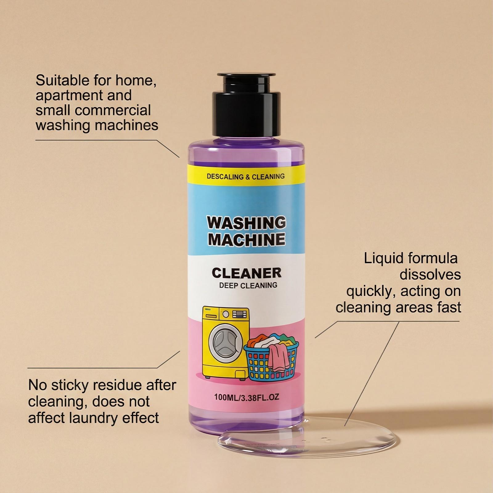 Washing Machine Cleaner Liquid, Deep Cleaning Descaler, Remove Odor, Grime & Limescale, Suitable for Front Load & Top Load Washer, 100ml