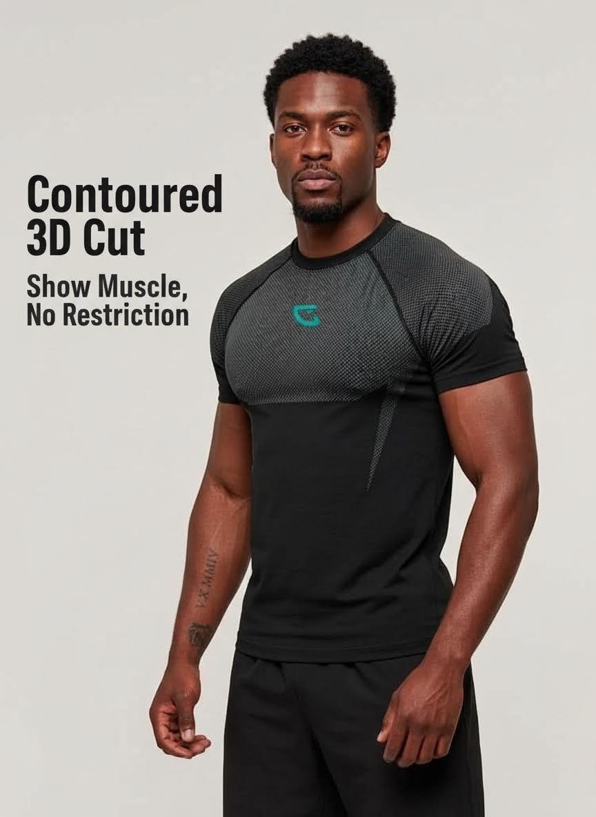 Shark Men's Sport Training T-Shirt, Quick-Dry Fabric & High Elasticity, Lightweight Odor-Resistant, Ideal for Fitness and Sports