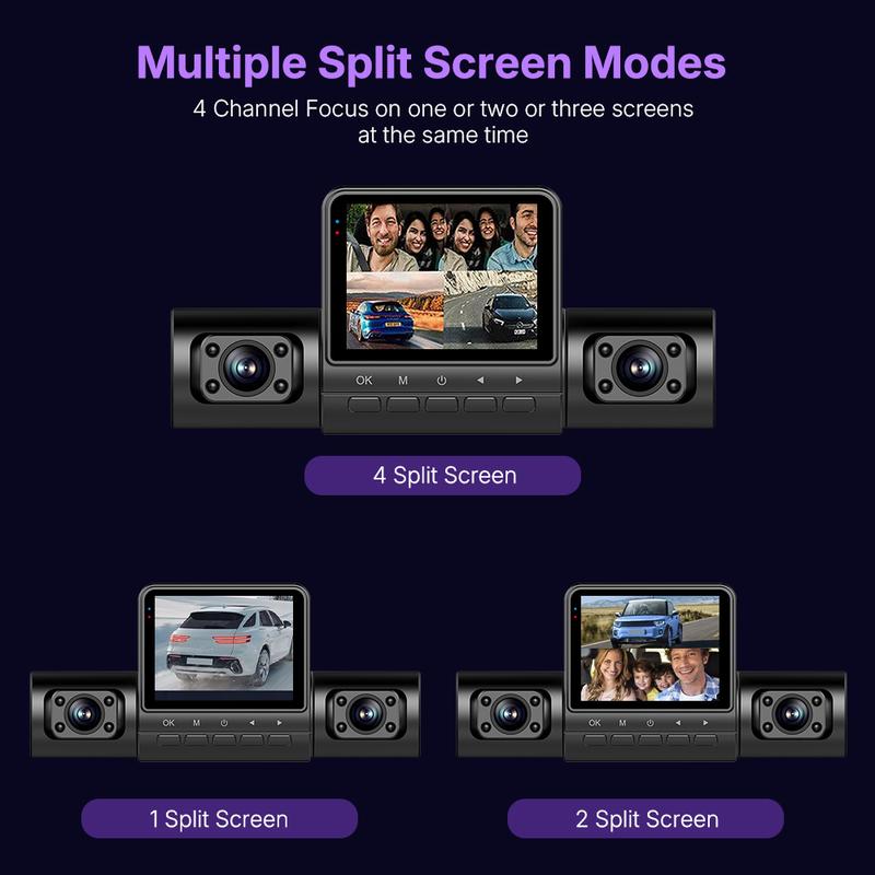 【Clearance Sale】4 Lens Car DVR | 1080P HD & Wide-Angle Night Vision | G-Sensor & Loop Recording — All-in-One Driving Recorder Set. dash dash cam front dashcam Camera shop camaras rear built-in Touch Dual MagSafe video hour park