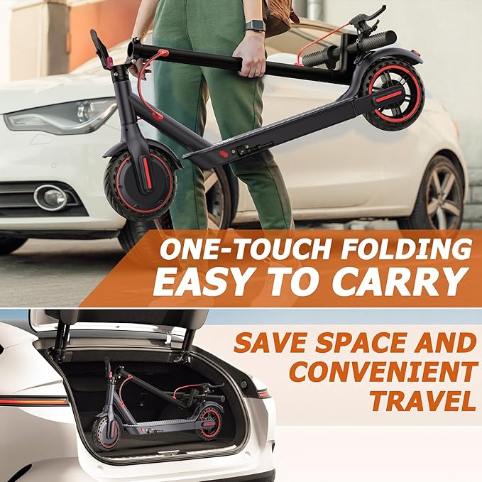 Electric Scooter -19 MPH Max Speed, 8.5''Honeycomb Solid Tires, 350W Motor, 12 Miles Range,Adjustable Speed Foldable Commuter Scooter with Dual Braking System &App Control School Scooters