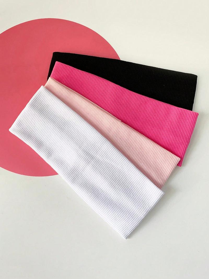 Women's Sporty Minimalist Hair Bands As Gift, Summer 2024 Trendy Soft Multicolor Hair Bands, Chic All-match Hair Accessories for Skincare & Sports Use & Yoga